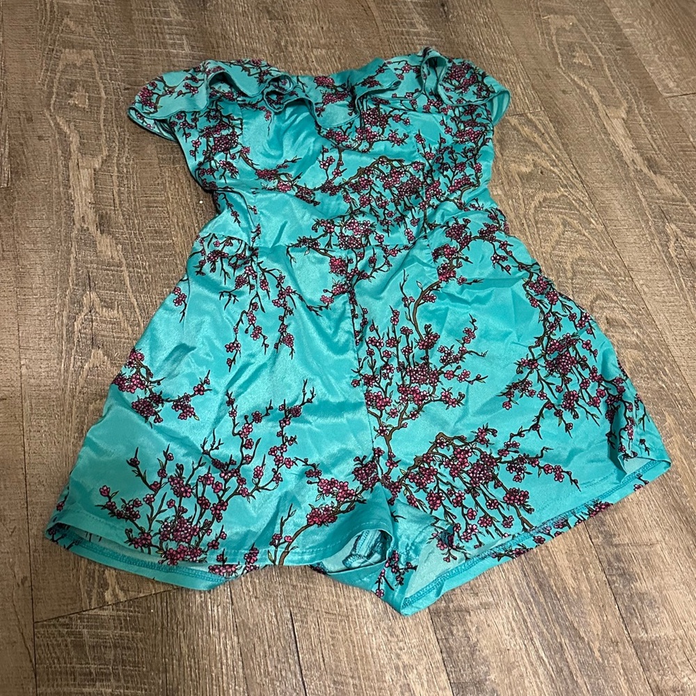 Floral Teal Jumpsuit